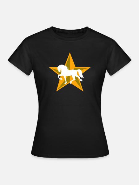 Cool Pferde Pferdeliebe Islandpferde Pferdefan - Dame-T-shirt - sort