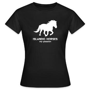 Chevaux Déclaration Chevaux islandais Amour des chevaux islandais - T-shirt Femme - noir - Devant - AI Model Female 172 dark (172cm)