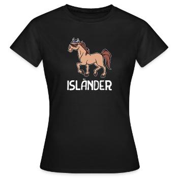 Fan de chevaux Les chevaux adorent les chevaux islandais Les chevaux islandais - T-shirt Femme - noir - Devant - AI Model Female 172 dark (172cm)