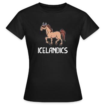 Chevaux islandais Chevaux Chevaux islandais Fan Cheval Amour - T-shirt Femme - noir - Devant - AI Model Female 172 dark (172cm)