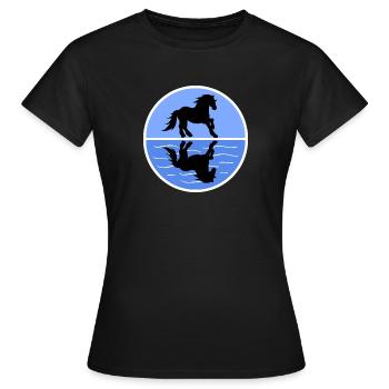 Cool Haflinger Pferde Islandpferde Pferdenarr - Frauen T-Shirt - Schwarz - Vorne - AI Model Female 172 dark (172cm)