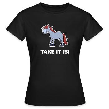 Foal Horses Pony Haflinger Icelandic Horses Saying - Women's T-Shirt - black - Front - AI Model Female 172 dark (172cm)