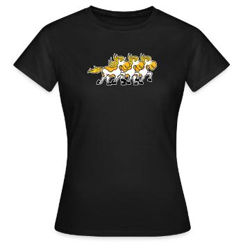 Fohlen Pferde Pferdeliebe Pferdenarr Islandpferde - Frauen T-Shirt - Schwarz - Vorne - AI Model Female 172 dark (172cm)