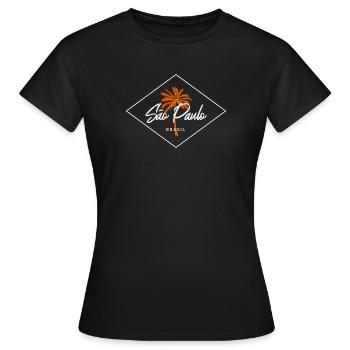 Logo du palmier de São Paulo - T-shirt Femme - noir - Devant - AI Model Female 172 dark (172cm)
