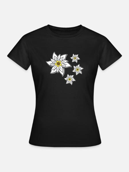 volksfeste frau, traditionelles blumenmuster - Frauen T-Shirt - Schwarz