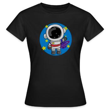 Astronaut, Kosmos, Spaceman - Frauen T-Shirt - Schwarz - Vorne - AI Model Female 172 dark (172cm)