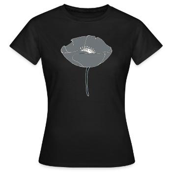 poppy grey - Women's T-Shirt - black - Front - AI Model Female 172 dark (172cm)
