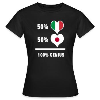 Italien und Japan genial / Geschenk - Frauen T-Shirt - Schwarz - Vorne - AI Model Female 172 dark (172cm)