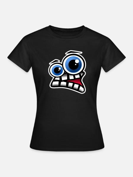 Gesicht Comic - T-shirt dam - svart