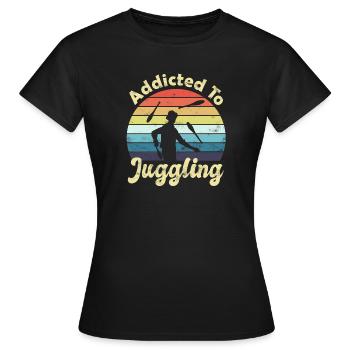Jonglieren Jongleur - Frauen T-Shirt - Schwarz - Vorne - AI Model Female 172 dark (172cm)