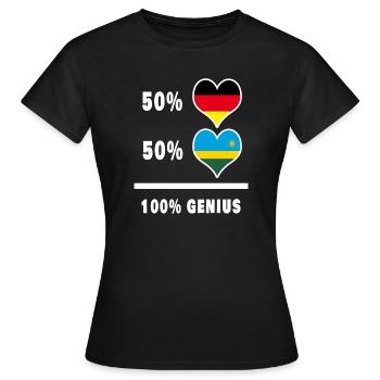 Allemagne et Rwanda 100% Brillant / Cadeau - T-shirt Femme - noir - Devant - AI Model Female 172 dark (172cm)