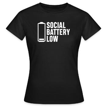 Batterie sociale faible - T-shirt Femme - noir - Devant - AI Model Female 172 dark (172cm)