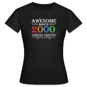 2000 - Vintage 2000 - Fantastic since 2000 - Women's T-Shirt - black - Front - AI Model Female 172 dark (172cm)