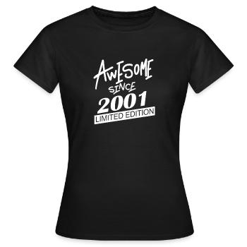 2001 - Jahrgang 2001 - Fantastisch seit 2001 - Frauen T-Shirt - Schwarz - Vorne - AI Model Female 172 dark (172cm)