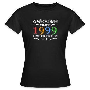 1999 - Né en 1999 - Fantastique depuis 1999 - T-shirt Femme - noir - Devant - AI Model Female 172 dark (172cm)