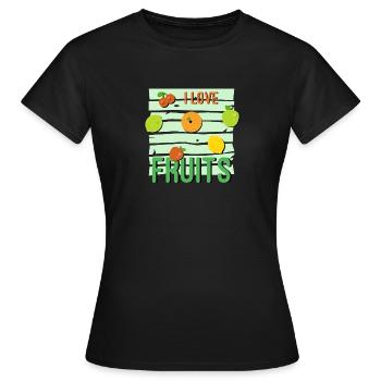 I love Fruits - Frauen T-Shirt - Schwarz - Vorne - AI Model Female 172 dark (172cm)