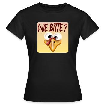 Wie bitte - Frauen T-Shirt - Schwarz - Vorne - AI Model Female 172 dark (172cm)