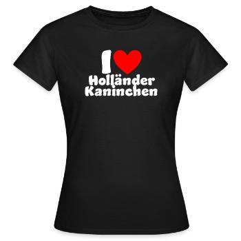 I Love Holländerkaninchen - Frauen T-Shirt - Schwarz - Vorne - AI Model Female 172 dark (172cm)