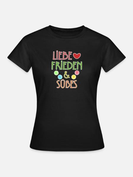 Süßigkeiten Naschkatzen Lecker Bonbon Statement - Frauen T-Shirt - Schwarz