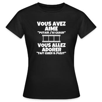 météo, climat, changement climatique - T-shirt Femme - noir - Devant - AI Model Female 172 dark (172cm)