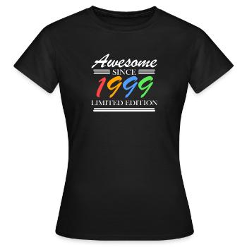 1999 - Jahrgang 1999 - Fantastisch seit 1999 - Frauen T-Shirt - Schwarz - Vorne - AI Model Female 172 dark (172cm)