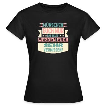 ABSCHIEDSFEIER ABSCHIED NEHMEN GRUPPE FAMILIE TEAM - Frauen T-Shirt - Schwarz - Vorne - AI Model Female 172 dark (172cm)