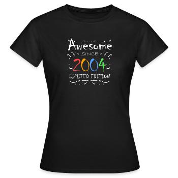 2004 - Jahrgang 2004 - Fantastisch seit 2004 - Frauen T-Shirt - Schwarz - Vorne - AI Model Female 172 dark (172cm)