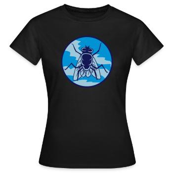 Cercle mouche domestique petite mouche domestique - T-shirt Femme - noir - Devant - AI Model Female 172 dark (172cm)