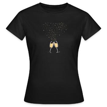 Spritziger Prosecco - Sekt - Motiv zum Anstoßen - Frauen T-Shirt - Schwarz - Vorne - AI Model Female 172 dark (172cm)