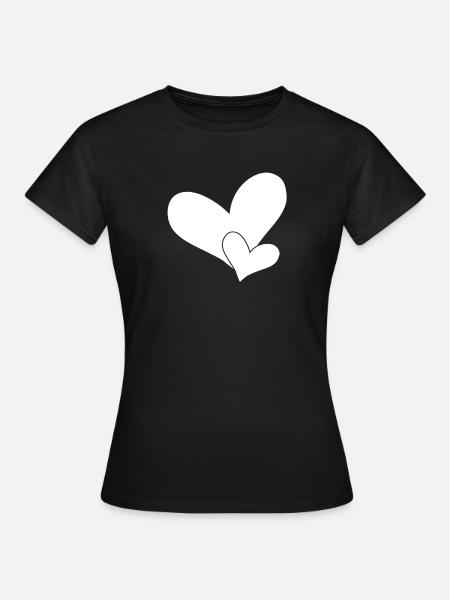 Herz Herze - Frauen T-Shirt - Schwarz
