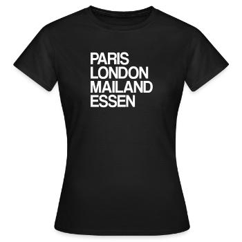 Essen Paris Londres Milan Accueil Cher Essener - T-shirt Femme - noir - Devant - AI Model Female 172 dark (172cm)