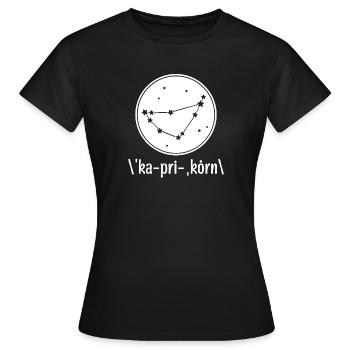 Steinbock Gestirne Konstellation Galaxie Himmel - Frauen T-Shirt - Schwarz - Vorne - AI Model Female 172 dark (172cm)