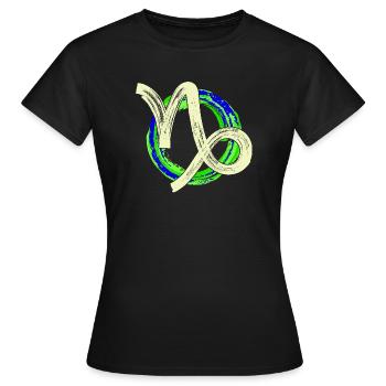 Astrology Zodiac Sign Capricorn Galaxy Esotericism - Women's T-Shirt - black - Front - AI Model Female 172 dark (172cm)