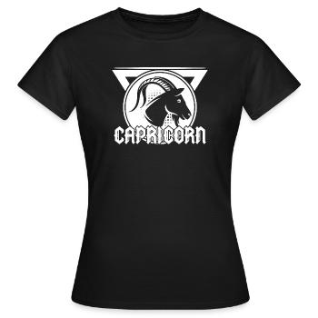 Steinbock Aberglaube Horoskop Sternzeichen Galaxie - Frauen T-Shirt - Schwarz - Vorne - AI Model Female 172 dark (172cm)