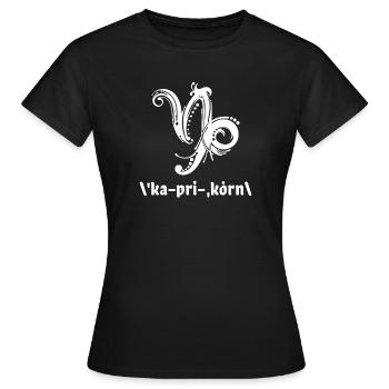 Tierkreis Horoskop Steinbock Galaxie Konstellation - Frauen T-Shirt - Schwarz - Vorne - AI Model Female 172 dark (172cm)