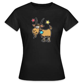 Capricorne Étoiles Zodiaque Ésotérique Galaxie - T-shirt Femme - noir - Devant - AI Model Female 172 dark (172cm)