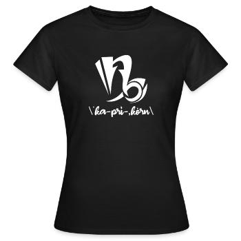 Capricorne Astrologie Étoile Interprétation Galaxie Ésotérique - T-shirt Femme - noir - Devant - AI Model Female 172 dark (172cm)