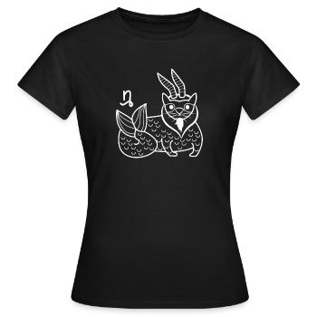 Superstition Galaxie Ésotérique Capricorne Signe du zodiaque - T-shirt Femme - noir - Devant - AI Model Female 172 dark (172cm)