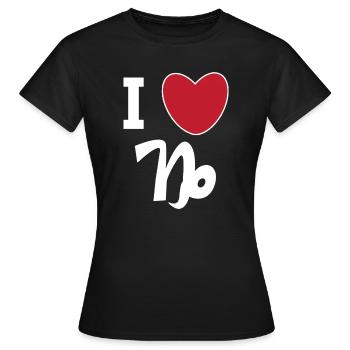 Capricorne Heart Statement Astrologie Superstition - T-shirt Femme - noir - Devant - AI Model Female 172 dark (172cm)