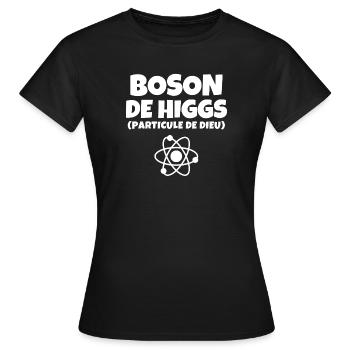 boson de higgs, physicien, big bang, univers - T-shirt Femme - noir - Devant - AI Model Female 172 dark (172cm)