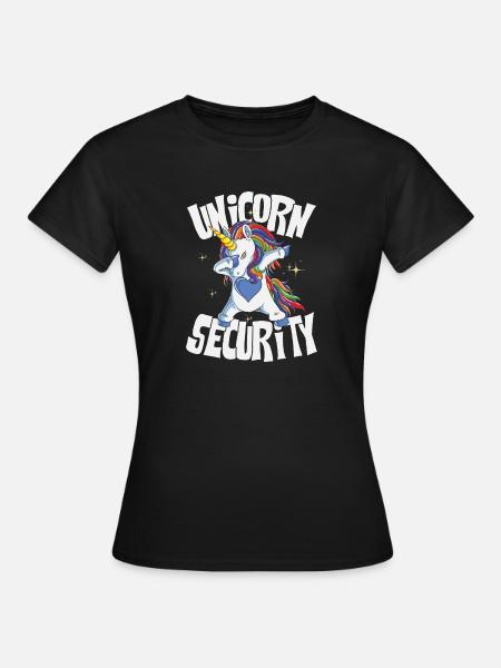 Unicorn security - Frauen T-Shirt - Schwarz