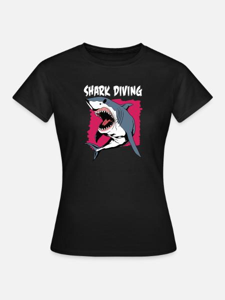 Hai-Tauchen | Hai-Tauchen - Frauen T-Shirt - Schwarz