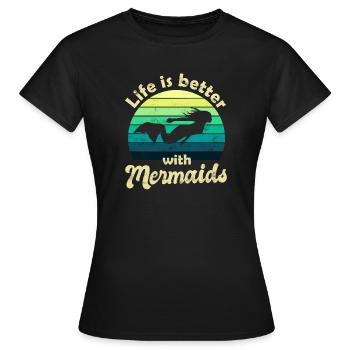 Sirène Sirène Sirène Sirène - T-shirt Femme - noir - Devant - AI Model Female 172 dark (172cm)