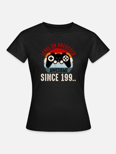 Level 30 Unlocked Retro Controller - T-shirt dam - svart