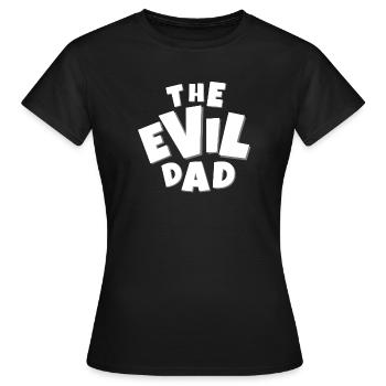 evil, EVIL, devil, humor dad, evil dad - Women's T-Shirt - black - Front - AI Model Female 172 dark (172cm)