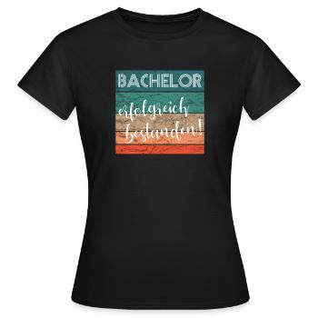 Bachelor erfolgreich bestanden Abschluss retro - Frauen T-Shirt - Schwarz - Vorne - AI Model Female 172 dark (172cm)