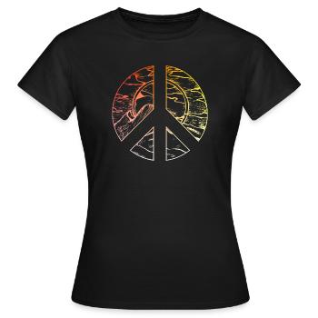 Friedenszeichen Peace Design - Frauen T-Shirt - Schwarz - Vorne - AI Model Female 172 dark (172cm)