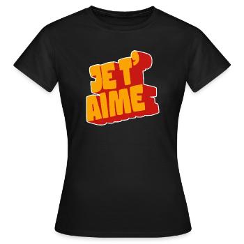 Je t’aime - T-shirt Femme - noir - Devant - AI Model Female 172 dark (172cm)