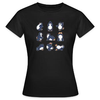 Cool Animal Dancing Penguin Oiseau de mer Antarctique - T-shirt Femme - noir - Devant - AI Model Female 172 dark (172cm)