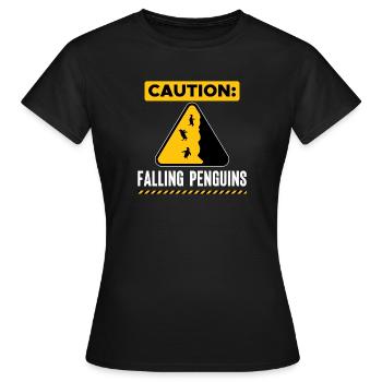Oiseaux de mer Pingouins Animaux Oiseaux Du Pôle Sud Déclaration - T-shirt Femme - noir - Devant - AI Model Female 172 dark (172cm)